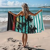 Недорогие наборы пляжных полотенец-Пляжное полотенце для солнца и пляжа, превосходное качество, ультрамягкое, впитывающее, легкое, прочное, быстросохнущее, яркий дизайн, идеально подходит для пляжа, бассейна, загара, путешествий, летний аксессуар, удобный и стильный