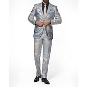 economico Outfit-Metallico Disco Anni &#039;80 Pantaloni Abiti Completi &amp; Blazer Disco Per uomo Costume di Carnevale Natale Carnevale martedì grasso Festa / Sera Parata dell&#039;Orgoglio Mese dell&#039;orgoglio Adulti Costume