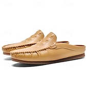 cheap Men&#039;s Clogs &amp; Mules-Men&#039;s Slip-On Moccasin Shoes – Comfortable Casual Leather Loafers with Woven Detailing for Everyday Wear