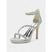 preiswerte Prom-elegante, mit Strasssteinen verzierte Satin-High-Heel-Sandalen für Damen - perfekt für Hochzeiten und formelle Anlässe
