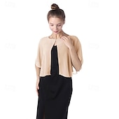 cheap Wedding Guest Wraps-Baoqiya Capelets for women Chiffon Cape Soft Shawls and Wraps Wedding Capes 1920s flapper Cover Up