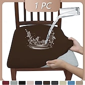 baratos Capa para Cadeira de Jantar-capas de assento de cadeira, capas de assento de cadeira de sala de jantar com laços, capas de cadeira jacquard elásticas protetores para cadeiras de cozinha de sala de jantar