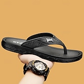 preiswerte Kleidungs-Sandalen-Braune Casual Flip Flops für Herren mit strukturiertem Fußbett und verstellbarem Riemen – bequeme Outdoor-Sandalen für Sommer und Strand