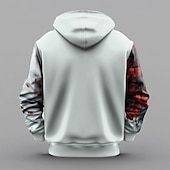 baratos moletons 3d masculinos-Homens Lobo Moletons Moletom Casacos Moletom com capuz Gola Redonda Legal Impressão 3D Bandagem Streetwear Branco Com Cordão Outono Inverno Designer