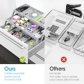 cheap Clothes Drawer Organizers-Multi-Level Smart Drawer Organizer, 3-Tier Expandable Desk Drawer Organizer, Folding Storage Tray for Office, Home, Kitchen, Makeup, Jewelry, Junk Drawer Organization