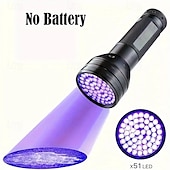 cheap Flashlights-51 LED UV Flashlight - 395nm Black Light for Dog Urine, Pet Stains &amp; Bed Bug Detection (Batteries Not Included)