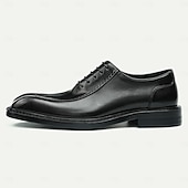 cheap Classic Dress Shoes-Men's Premium Cowhide Leather Oxford Shoes - Formal Business Dress Footwear with Hand-Stitched Detailing, Ideal for Weddings, Office and Formal Events