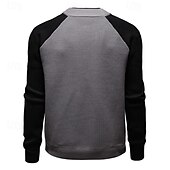 preiswerte Lässige Jacken-Herren übergangsjacke Collegejacke Täglich Tasche Ganzjahres Farbblock Mode Stehkragen Regulär Schwarz Weiß Grau Jacken