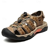 voordelige Buitensandalen-Heren outdoor wandelsandalen - ademend gesloten teenontwerp, verstelbare vetersluitingen, antislipzool, comfortabele zomerschoenen voor trekking en kamperen