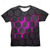 billiga Pojkens 3D Vision &amp; Geometri-Multipack 5st Pojkar Rund hals Kort ärm Färgglad T-shirt Grafisk Semester Dagliga kläder Polyester Vår &amp; sommar