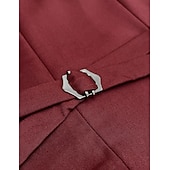 voordelige Formele pakken-Heren liiketoiminta Kostuums Bordeaux Formeel Werk Kleding Effen Standaard pasvorm 3-delige set Enkele rij knopen met twee knopen