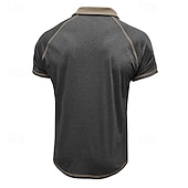 cheap Men&#039;s Classic Polo-Men&#039;s Polo Business Polo Business Casual Lapel Classic Short Sleeve Color Block Embroidered Buttons Summer Spring &amp;  Fall Lake blue Retro Red Dark Gray Black Navy Blue Khaki Polo