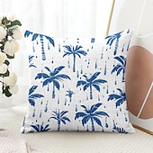 abordables Taies d&#039;Oreiller-Housse de coussin décorative à motif de palmiers, 1 pièce, taie d&#039;oreiller carrée douce pour chambre à coucher, salon, canapé, chaise