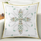 cheap Vintage Style-Vintage Decorative Toss Pillows Cover 1PC Vintage Ethiopian Cross Print Soft Square Couch Cushion Case Pillowcase for Bedroom Livingroom Sofa Chair
