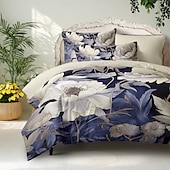 baratos 100% algodão-Conjunto de capa de edredom com padrão floral, conjunto de edredom estampado, conjuntos de cama de algodão com fronha envelope, decoração de quarto, capa de edredom king queen