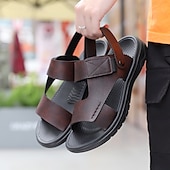 economico Infradito da Vacanza-sandali da uomo con cinturino regolabile marrone – calzature casual e comode per l&#039;estate e le vacanze