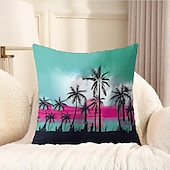 cheap Throw Pillows &amp; Covers-Summer Vibe Decorative Toss Pillows Cover 1PC Palm Trees Soft Square Couch Cushion Case Pillowcase for Bedroom Livingroom Sofa Chair
