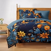 baratos 100% algodão-Conjunto de capa de edredom com padrão floral, conjunto de edredom estampado, conjuntos de cama de algodão com fronha envelope, decoração de quarto, capa de edredom king queen