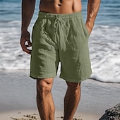 baratos Feriado-Homens Calção Shorts de verão Shorts de praia Com Cordão Cintura elástica Perna reta Tecido Conforto Respirável Comprimento do joelho Diário Feriado Praia Férias Moda Branco Azul Marinha