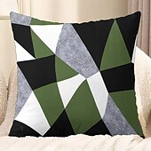 baratos estilo geométrico-Capa de almofada decorativa com padrão argyle 1 peça, capa de almofada quadrada macia, fronha para quarto, sala de estar, sofá, cadeira, preto, cinza, branco, vermelho, verde