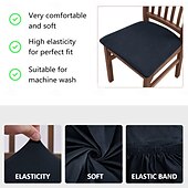cheap Dining Chair Cover-Chair Seat Covers Soft Dining Chair Cover Stretch Removable Dining Room Chair Covers for Dining Room Kitchen Velvet Seat Covers for Dining Room