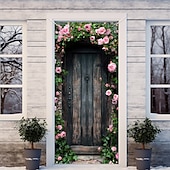 baratos Tampas da porta-Decorações de Porta Florais Capas de Porta Tapeçaria Rústica Cortina de Porta Decoração Fundo Indoor/Outdoor Banner de Porta para a Porta da Frente Casa de Campo