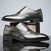 cheap Formal-Men&#039;s Multicolor Patent Leather Oxford Shoes – Wingtip Brogue Design, Formal Lace-Up Dress Shoes for Weddings and Business Events