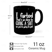economico Tazze e tazzine-tazza da caffè divertente lettere grafiche nere designer quotidiano tazza retrò vintage regalo per la festa del papà in ceramica 1,2 oz/330 ml