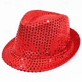 halpa Fedora hattu-Miesten Kentucky Derby -hattu Aurinkohattu Juhlahattu Keltainen Rubiini Polyesteri Paljetti Muoti Vapaa-aika Päivittäin Pyhän Patrickin päivä Yhtenäinen väri Aurinkovoide Hengittävä