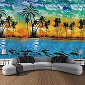 Χαμηλού Κόστους Ταπισερί Ωκεανικής Παραλίας-Καλοκαιρινές Φοινικιές Κρεμαστή Ταπισερί Τέχνης Τοίχου Μεγάλη Ταπισερί Μωσαϊκό Διακόσμηση Φωτογραφίας Φόντο Κουβέρτα Κουρτίνα Σπίτι Υπνοδωμάτιο Σαλονάκι Διακόσμηση