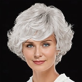 cheap Older Wigs-WhisperLite Wig Luxe Crop-Style Wig with Razored Bangs and Dimensional Layers/Multi-Tonal Shades of Blonde Silver Brown and Red