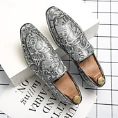 baratos Mocassins-mocassins masculinos de couro sintético com padrão paisley colorido – sapatos elegantes para ocasiões formais e casuais