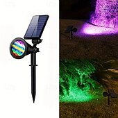 abordables Projecteurs extérieurs-Projecteur solaire d&#039;extérieur à LED super lumineux, interrupteur réglable, éclairage de paysage étanche, lampe solaire à 18 LED pour jardin, arbre, étang, piscine et cour, éclairage décoratif au sol