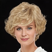 cheap Older Wigs-WhisperLite Wig Luxe Crop-Style Wig with Razored Bangs and Dimensional Layers/Multi-Tonal Shades of Blonde Silver Brown and Red