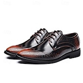 economico Formale-scarpe eleganti da uomo oxford nere e marroni con texture coccodrillo - scarpe formali in similpelle per lavoro, matrimoni e feste