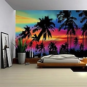 Χαμηλού Κόστους Ταπισερί Ωκεανικής Παραλίας-Καλοκαιρινές Φοινικιές Κρεμαστή Ταπισερί Τέχνης Τοίχου Μεγάλη Ταπισερί Μωσαϊκό Διακόσμηση Φωτογραφίας Φόντο Κουβέρτα Κουρτίνα Σπίτι Υπνοδωμάτιο Σαλονάκι Διακόσμηση