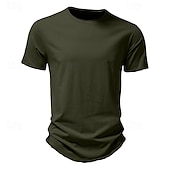 cheap Cotton Linen T-shirts-100% Cotton Men&#039;s T Shirt Tee Top Plain Crew Neck Vacation Street Short Sleeves Classic Style Clothing Apparel Fashion Designer Basic