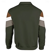  Per uomo A righe Polo da rugby Polo a maglia intrecciata Manica Lunga Magliette polo Camicie con Colletto Casual All'aperto Athleisure Stampa 3D Primavera Autunno Inverno Blu Nero Verde