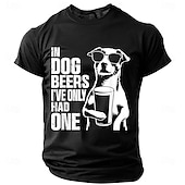 お買い得  メンズおもしろTシャツ-メンズTシャツ 面白い &quot;犬のビールでは一杯しか飲んでない&quot; ダジャレグラフィック、飲酒ユーモア、犬好きショートスリーブトップ