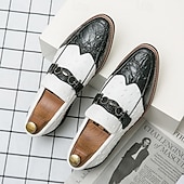 levne Poloformální-pánské hnědé mokasíny z umělého semiše se pštrosím vzorem – stylové slip-on boty pro formální i běžné příležitosti