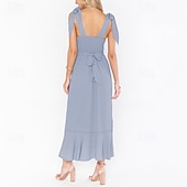 levne Šaty na promoci-Dámské Dlouhé šaty Maxi šaty Šaty na promoci Áčkové šaty Letní šaty Cami šaty Elegantní stylové Dovolená Denní Rande Běžný Bez vzoru Bez rukávů Hranatý Černá Bílá Světle zelená Světlá růžová Léto