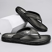 preiswerte Kleidungs-Sandalen-Braune Casual Flip Flops für Herren mit strukturiertem Fußbett und verstellbarem Riemen – bequeme Outdoor-Sandalen für Sommer und Strand