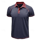 cheap Men&#039;s Classic Polo-Men&#039;s Polo Business Polo Business Casual Lapel Classic Short Sleeve Color Block Embroidered Buttons Summer Spring &amp;  Fall Lake blue Retro Red Dark Gray Black Navy Blue Khaki Polo