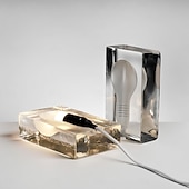 cheap Bedside Lamp-Glass Ice Cube Touch Dimmer Table Lamp Bedside Bedroom Study Office Desk Light Warm White110-240V