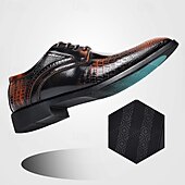 economico Formale-scarpe eleganti da uomo oxford nere e marroni con texture coccodrillo - scarpe formali in similpelle per lavoro, matrimoni e feste