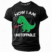 billige Morsomme T-skjorter for menn-Herre Dinosaur Morsom T skjorte Kortermet T skjorte 3D-utskrift Crew-hals Skjorte Mote Daglig Gate Daglig Svart Blå Mørkegrå Sommer Vår Klær S M L XL XXL XXXL