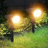 abordables Projecteurs extérieurs-Projecteur solaire d&#039;extérieur à LED super lumineux, interrupteur réglable, éclairage de paysage étanche, lampe solaire à 18 LED pour jardin, arbre, étang, piscine et cour, éclairage décoratif au sol