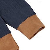 baratos Suéteres básicos-Homens Moletom Waffle Moletom com zíper Estacionar Preto Azul Marinha Meio Zíper Tecido Bolsos Trabalho Desportos e Ar livre Casual Poliéster Ativo Vintage Legal Primavera Outono Roupa Moletons