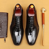 economico Scarpe Eleganti Classiche-scarpe oxford da uomo in pelle verniciata di vacchetta di prima qualità - calzature eleganti da lavoro con finitura lucida ed elegante, ideali per matrimoni, ufficio e occasioni formali