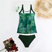 billiga One Pieces &amp; Tankinis-Dam Baddräkt V-ringad Badkläder Badkläder Purpur Grön Andningsfunktion Snabb tork Lättvikt Ärmlös - Simmning Surfing Strand Sommar Vår Plusstorlekar